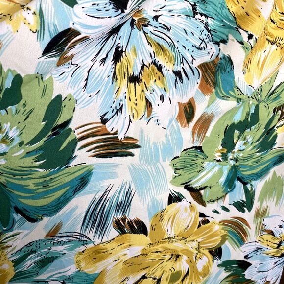 SHEIN Dolman Sleeve Floral Print Mini Swing Dress Large Spring Tropical Yellow - Picture 4 of 11